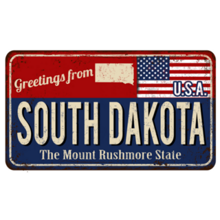 Greetings From South Dakota Metal Sticker