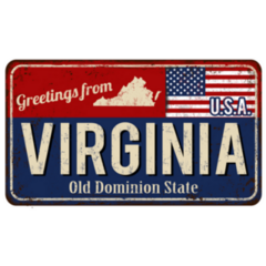 Greetings From Virginia Vintage Rusty Metal Sticker