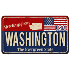Greetings From Washington Vintage Rusty Sign Sticker