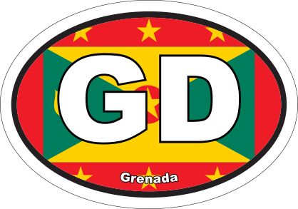 Grenada Gd Flag Oval Sticker