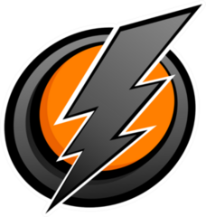 Grey and Orange Lightning Bolt Sticker