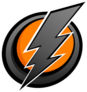 Grey and Orange Lightning Bolt Sticker