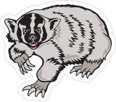 Grey Badger Mascot Sticker