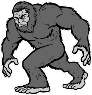 Grey Bigfoot Mascot Sticker