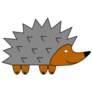 Grey Hedgehog Cartoon Sticker