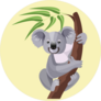 Grey Koala Bear On Branch Sticker