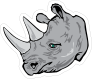 Grey Rhino Mascot Sticker