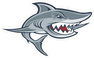 Grey Shark Sports Mascot Sticker
