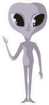Grey Tiny Alien Sticker