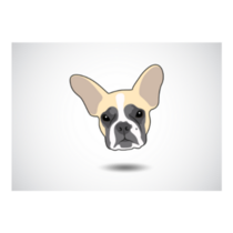 Grey Tri-color French Bulldog Sticker