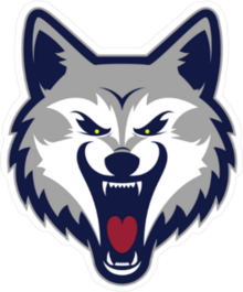 Grey Wolf Head Mascot Sticker