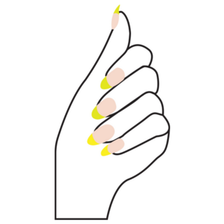 Grey Yellow Nail Polish Illustration Sticker