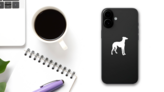 Greyhound Dog Sticker on a Phone (New) example