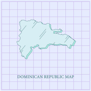 Grid Map Dominican Republic Sticker