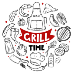 Grill Time Hand-drawn Menu Items Sticker