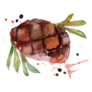 Grilled Steak Tasty Food In Watercolor Sticker