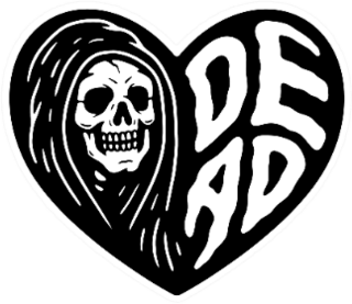 Grim Reaper Dead Heart Black Sticker