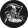 Grim Reaper Eating Pizza Sticker