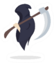Grim Reaper Holding Scythe Collecting Souls Sticker