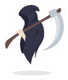 Grim Reaper Holding Scythe Collecting Souls Sticker