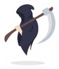 Grim Reaper Holding Scythe Collecting Souls Sticker