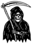 Grim Reaper With Scythe Black Sticker