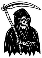 Grim Reaper With Scythe Black Sticker