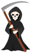 Grim Reaper With Scythe Halloween Skeleton Sticker