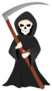 Grim Reaper With Scythe Halloween Skeleton Sticker