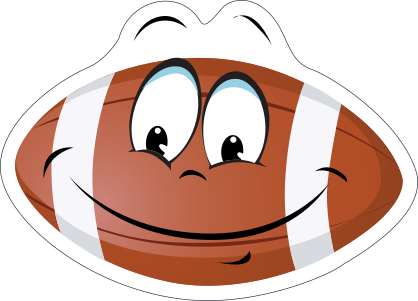 Grinning Cartoon Football Sticker