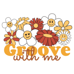Groove With Me 60s Slogan Sticker