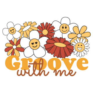 Groove With Me 60s Slogan Sticker