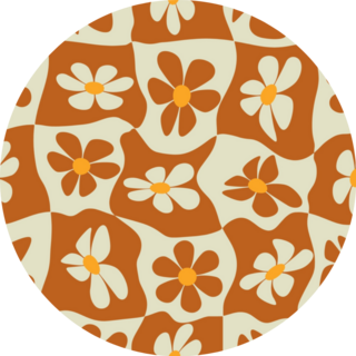 Groovy 70s Flower Pattern Sticker