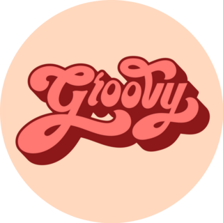 Groovy 70s Typography Sticker