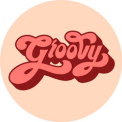 Groovy 70s Typography Sticker