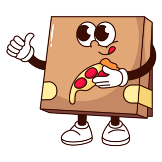 Groovy Cardboard Box Pizza Sticker