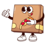 Groovy Cardboard Box Pizza Sticker