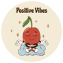 Groovy Cherry Positive Yoga Vibes Sticker