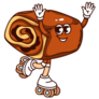 Groovy Cinnamon Roller Skates Sticker