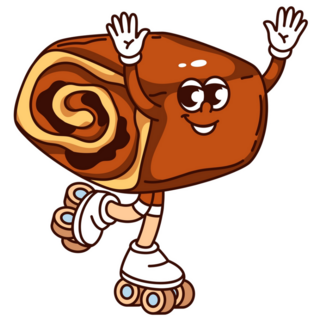 Groovy Cinnamon Roller Skates Sticker