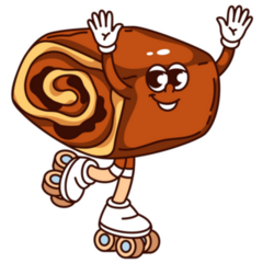 Groovy Cinnamon Roller Skates Sticker