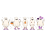 Groovy Country Halloween Ghost Characters Sticker 