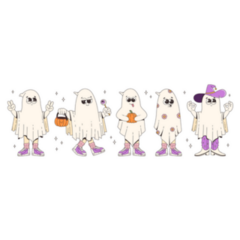Groovy Country Halloween Ghost Characters Sticker 
