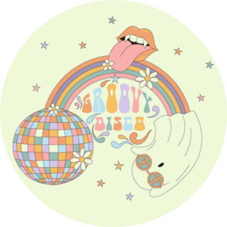 Groovy Disco Party Halloween Sticker