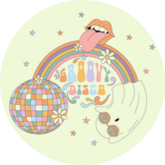 Groovy Disco Party Halloween Sticker