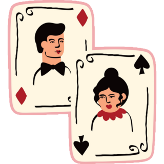 Groovy Doodle Jack And Queen Of Spades Sticker