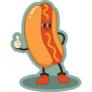 Groovy Fast Food Hot Dog Sticker
