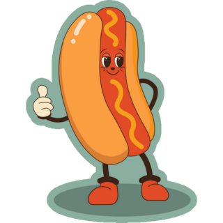 Groovy Fast Food Hot Dog Sticker