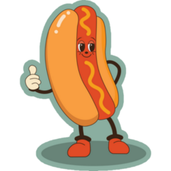 Groovy Fast Food Hot Dog Sticker