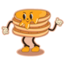 Groovy Fast Food Pancakes Cartoon Sticker 